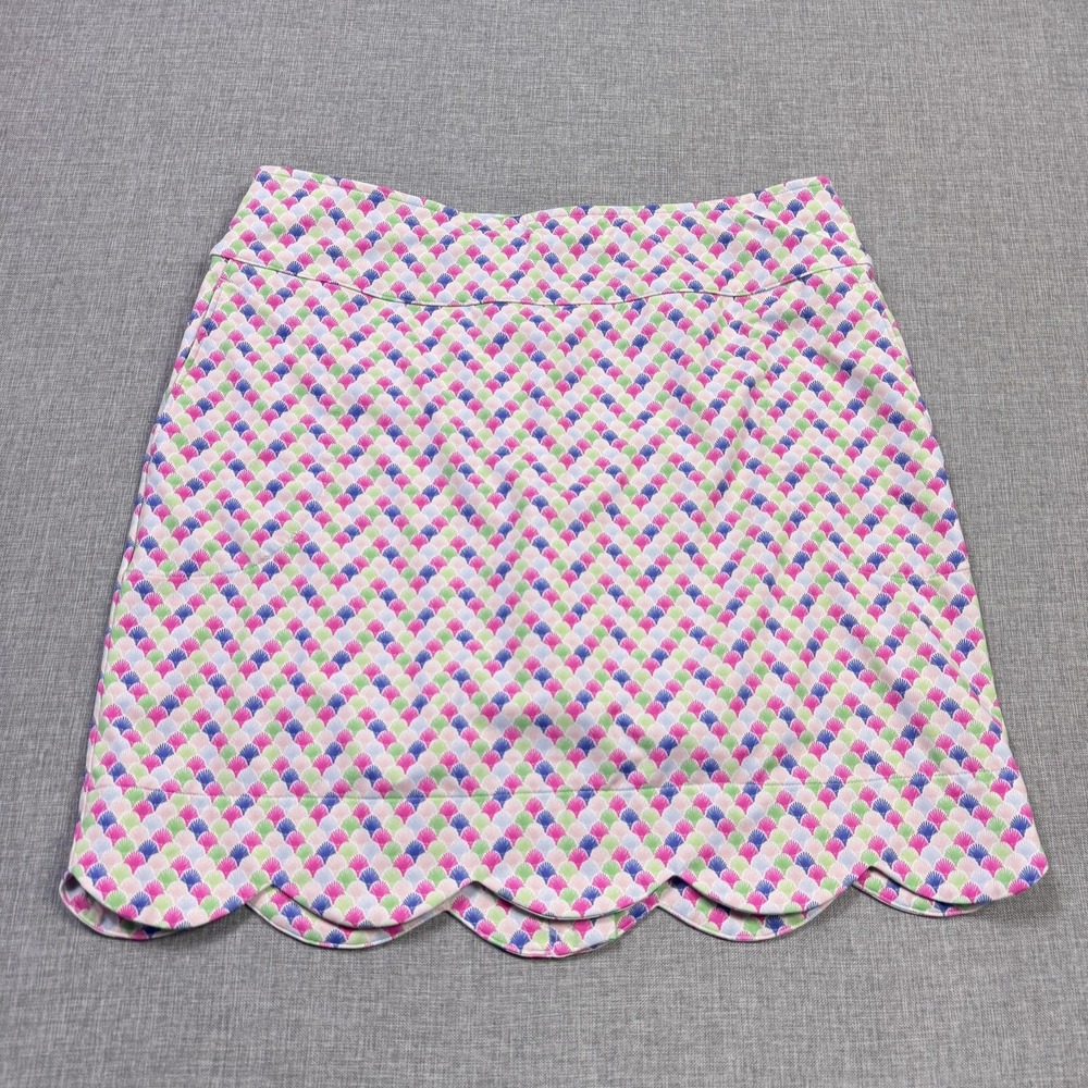 Fairway & Greene Skirt Womens L Multicolor A Line Short Pull On Scallop Hem